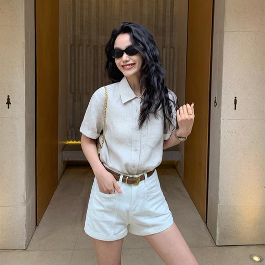 南法假日棉麻衬衫 | 棉麻混纺透气不闷，折边袖口、自由随意 商品图4