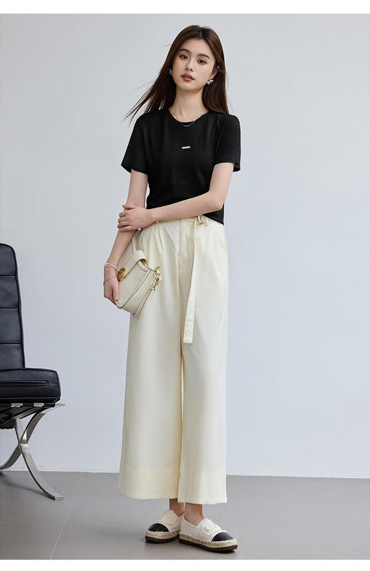 珞炫/LOFTSHINE   VICTORIA&VERA夏季“3秒瞬凉”定制银标纯色简约百搭宽松多色短袖T恤 商品图2