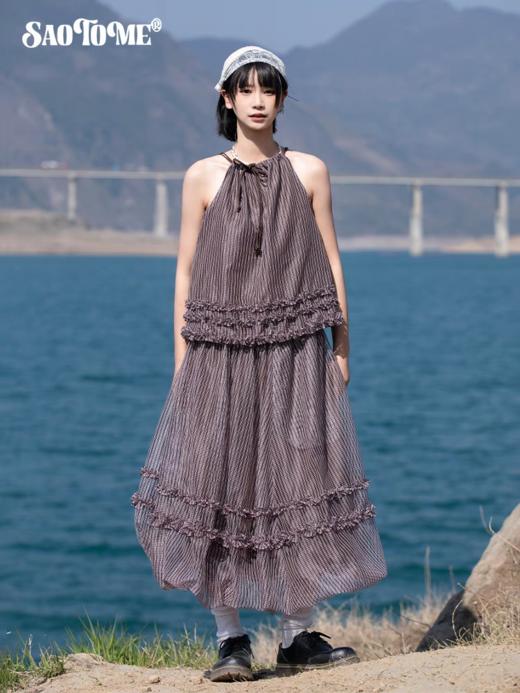 早乙女惠子saotome/STMMJ252298/木耳边格纹网纱马甲 商品图1