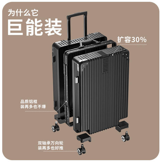 【顺丰包邮】大容量行李箱结实耐用铝框拉杆箱旅行箱男女学生密码箱子ABC+PC箱体静音万向轮 商品图3