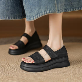 【预售5天】超软底头层牛皮凉鞋女款夏季外穿新款魔术贴休闲沙滩罗马女鞋MX&mx89880