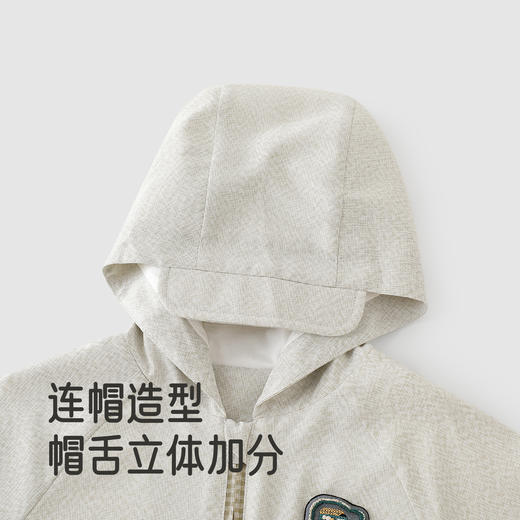 【商场同款】英氏2025新款儿童秋季休闲外套男童撞色运动连帽上衣 商品图2