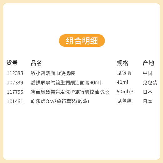 【夏凉节暑“价”计划】出游洗漱组合/112388*102339*117755*101461 皓乐齿Ora2旅行套装颜色随机 商品图1
