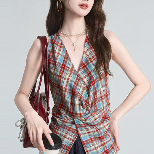 裁缝学苑AH19设计感无袖挂脖背心纸样女装绑带修身收腰上衣打版 商品图1