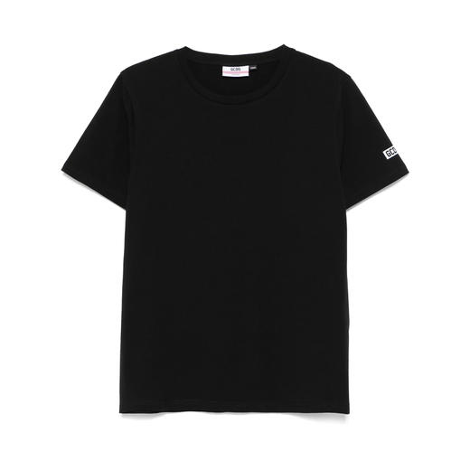 GCDS 男士字母徽标标签弹力棉质圆领短袖T恤 黑色 A2EM2300UW1 99 商品图0