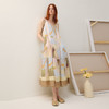 谜底吊带连衣裙女2025秋款浪漫度假原创印花大裙摆长裙253ML1113 商品缩略图1