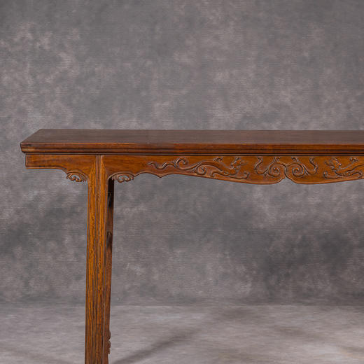 清	花梨木插肩榫螭龙纹独板平头案 商品图2