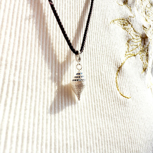 正品新款精致项链配饰藏银小海螺卡扣挂脖子配饰素吊坠饰品 商品图4