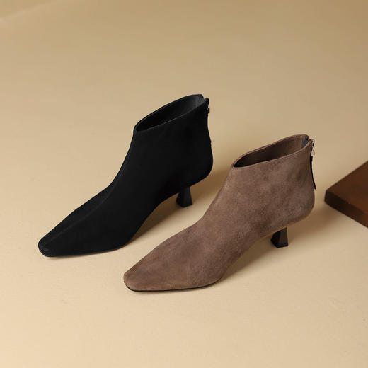 westory2024年秋冬新款优雅风中高跟百搭短靴切尔西S24DS84511 商品图0