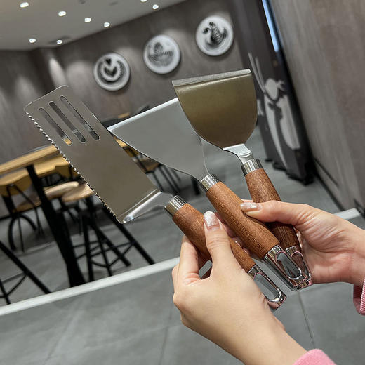 【跨境出口德国不锈钢铲子】不锈钢铲子披萨牛排煎铲铁板烧料理铲烘焙工具蛋糕铲提拉米苏铲子 商品图1