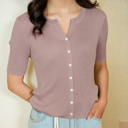 东黎 • 温柔的海风 桑蚕丝山羊绒 夏季女士精纺套衫 5303 商品图1