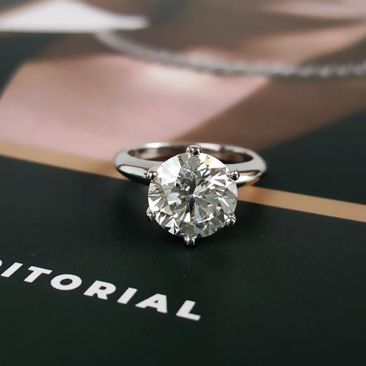 【95新】Tiffany & Co.蒂芙尼铂金六爪2.54ct钻戒约46号，戒圈大小支持修改Pt950，钻石女士现售价：189300！160525KM01 商品图5
