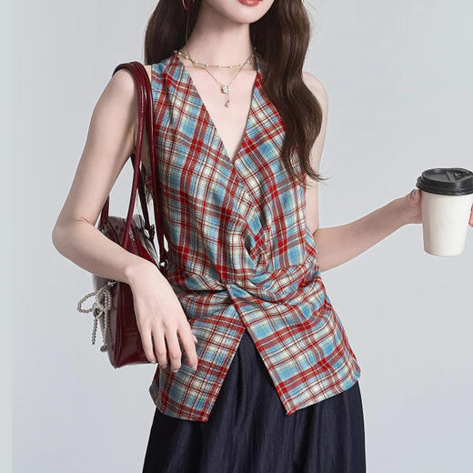 裁缝学苑AH19设计感无袖挂脖背心纸样女装绑带修身收腰上衣打版 商品图4