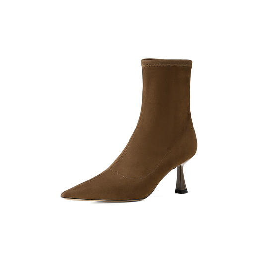 westory2024秋冬新款法式时尚绒面极简百搭显瘦尖头弹力靴女S24DS84531 商品图2