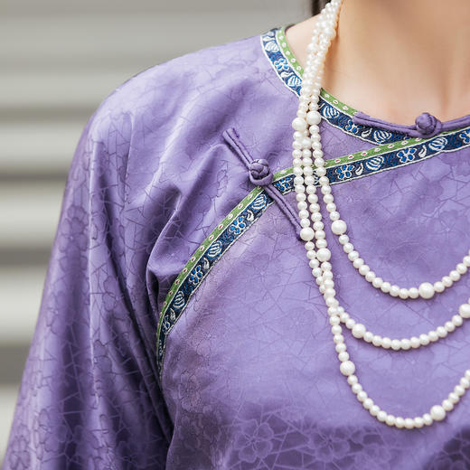 【林栖设计小店】（现货）桑蚕丝衬衣氅衣拼丝棉缎国风2025早秋新款上衣女1953086 商品图12