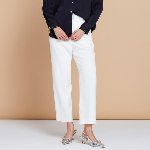 EITIE爱特爱春季新款高腰纯色显瘦通勤百搭干练裤子7305001 商品图7