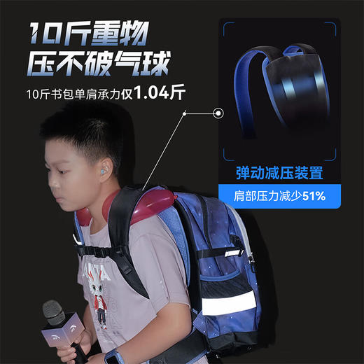 安踏儿童书包男大童2025飞鱼4.0平衡减压防水减负双肩背包392538156 商品图2