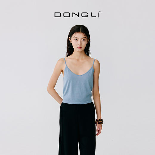 东黎 • 温柔的海风 波光透影 桑蚕丝山羊绒  女士短款背心 5110 商品图2