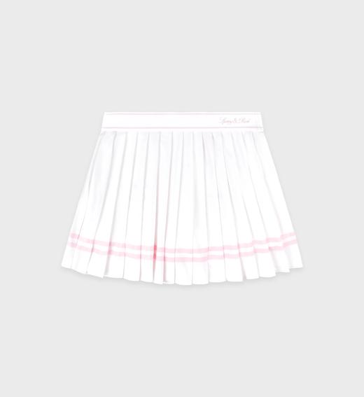 Sporty & Rich - Vendome Script Pleated Skirt - White - 女装 - 短裙 - 白色 商品图0