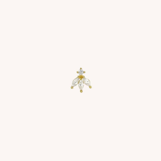 北京仓｜MYA-BAY-MAGNOLIA-木兰花 金色 锆石 耳钉［比利时设计师］ 商品图0