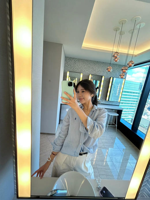 【高品质私服】【RL蓝色宽松亚麻衬衫】纯天然纤维，轻薄透气，穿着舒适有型，慵懒随性，自在无拘G1432-CC【无标出货 介意慎拍】 商品图2