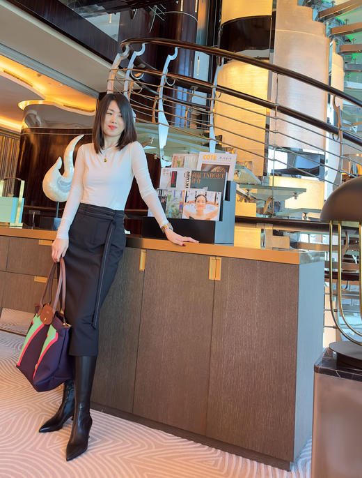 westory2023秋季新品秀气猫跟尖头靴后拉链舒适好搭骑士靴W23DQ83261 商品图5