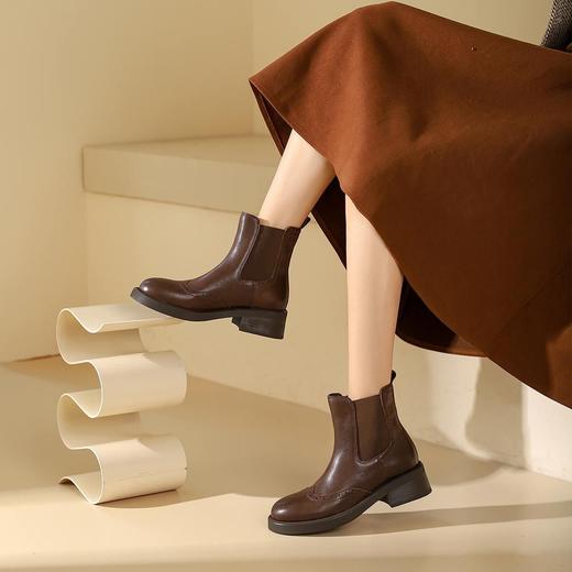 WESTORY2023年冬季新款英伦风休闲靴酷帅百搭切尔西靴时装靴烟筒靴女S23DS83451 商品图7