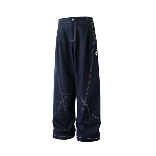 BJHG不计后果仿牛仔工装休闲裤子男款夏季潮牌美式直筒宽松长裤子 商品图2