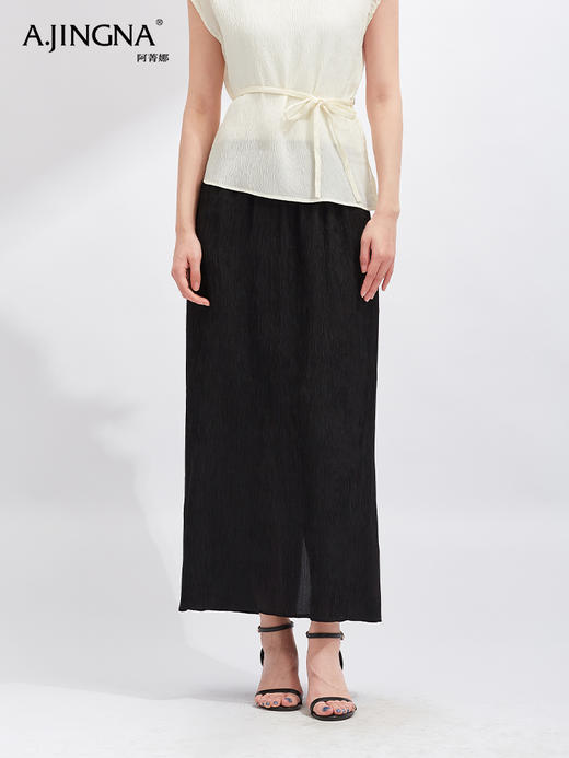 【轻盈透气】阿菁娜重磅真丝温柔气质半身裙F30X213010 商品图1