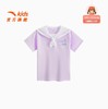安踏儿童短袖女小童短袖衫2025夏新款女孩简约运动短T海军风上衣362539113 商品缩略图0