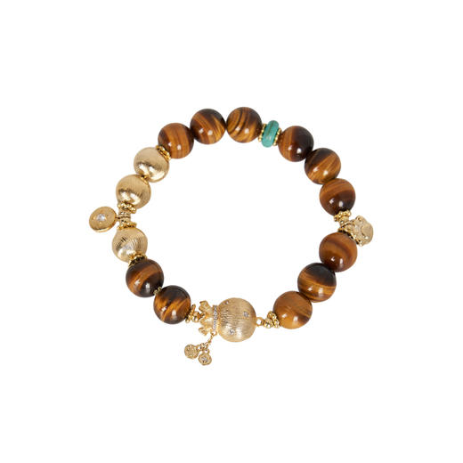 大英博物馆 巴斯特系列 猫爪生财福袋虎睛石手链 商品图4