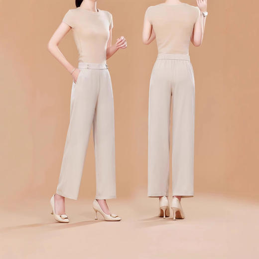 TC 2533真丝裤显瘦桑蚕丝休闲裤 商品图0