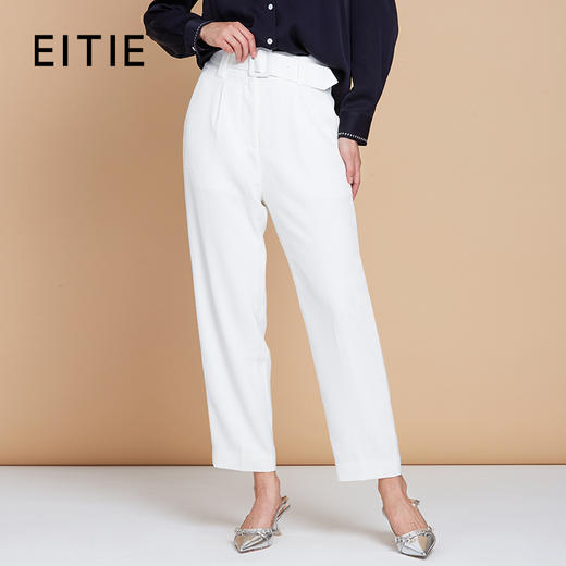 EITIE爱特爱春季新款高腰纯色显瘦通勤百搭干练裤子7305001 商品图1