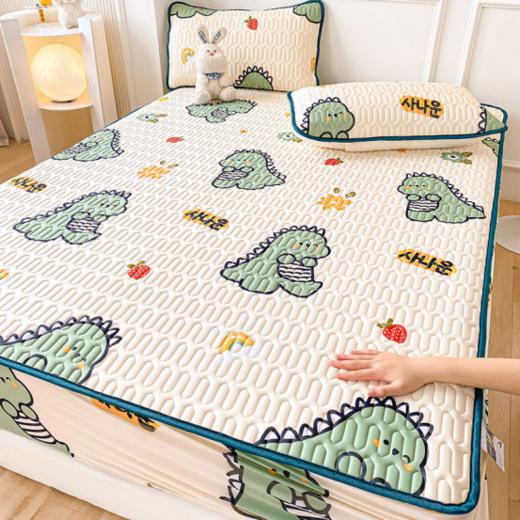 🌸【凉席界的“爱马仕”-床笠款-005】进口凉感丝夏季乳胶凉席套装，柔软舒适型强🌟，凉感亲肤不沾肤整张乳胶久睡不变形 ✅ 进口A类凉感丝 、【填充物】高品质整张3A乳胶（5mm） 商品图8