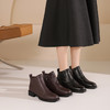 westory2024秋冬新款法式英伦风单靴百搭简约粗跟小短靴女S24DS84201 商品缩略图6