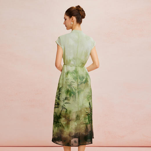 QF8E1斯尔丽25夏季新款商场同款定位写意印花优雅欧范搭配腰带连衣裙 商品图6