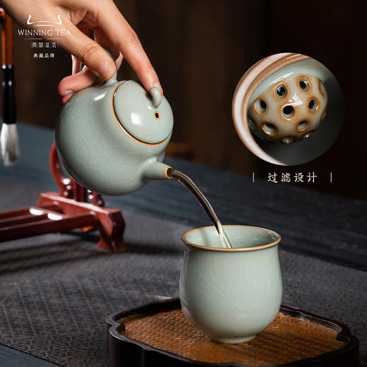 问鼎鼎峰系列天青福临壶 商品图3