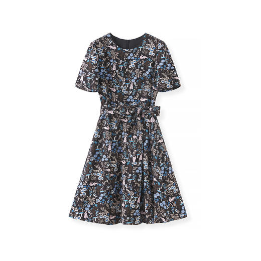 「高货wl」全新升级【铂金会员321/天猫429/差价108】(95945)洛诗琳优雅显瘦印花连衣裙2025夏季新款收腰气质大摆裙女 商品图4