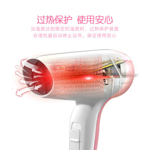 奔腾POVOS迷你便携小功率学生宿舍寝室粉色PH1201电吹风机吹风筒 商品图2
