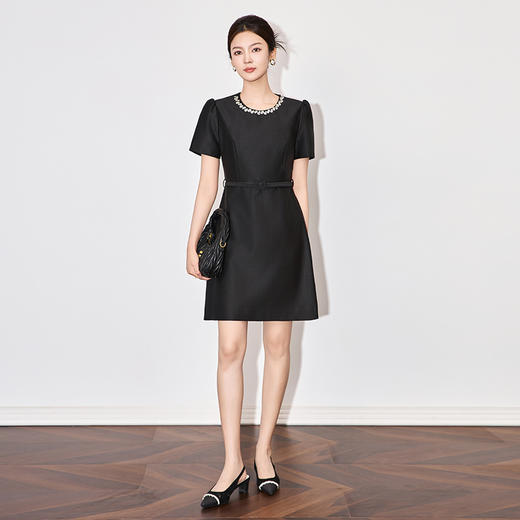 春夏高级感精致重工镶钻名媛气质收腰连衣裙WLZD2502703 商品图2