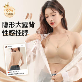 【拍1发2，到手2件】粉底液美背吊带Bra｜前隐形后美背，聚拢蜜桃杯