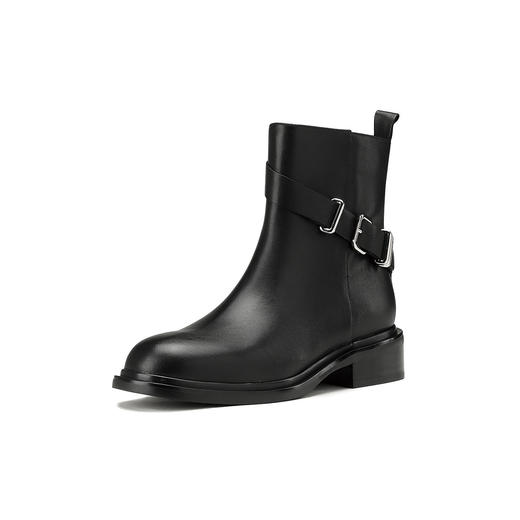 westory2024年秋冬新款优雅风平底粗跟百搭短靴切尔西S24DS84751 商品图1