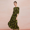 QF8E4斯尔丽25新款法式浪漫印花上身宽松下身包裹式挡小肚腩显高连衣裙 商品缩略图0