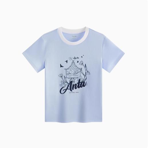 安踏儿童夏季新款女大童长版女生短袖T恤舒适透气百搭洋气时尚362538102 商品图2