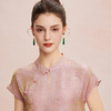 QF259斯尔丽25新款新国风低小立领短袖沙质防透质感高级百搭显瘦上衣 商品缩略图4
