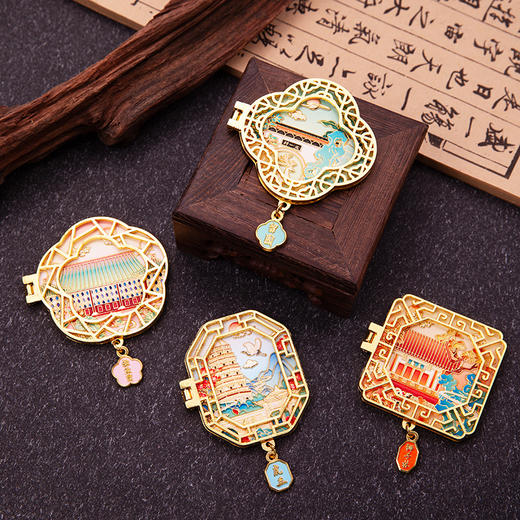 【苏州园林翻盖冰箱贴】金属磁贴中国风城市旅游文创纪念工艺品礼品 商品图3