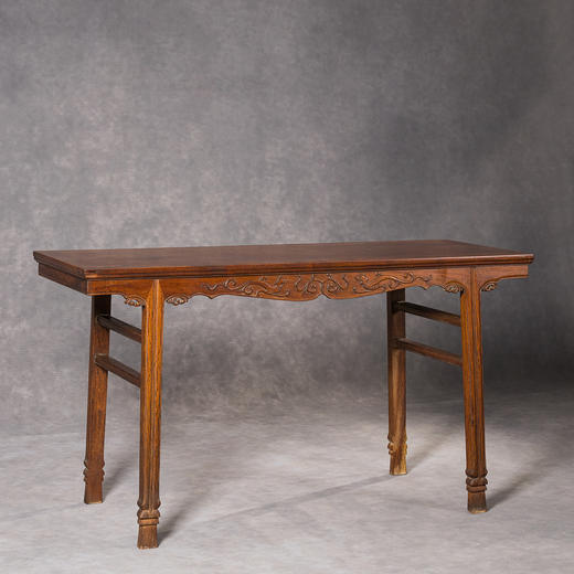 清	花梨木插肩榫螭龙纹独板平头案 商品图1