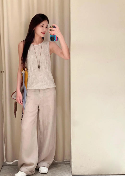 【高品质私服】【IC亚麻斜纹直筒裤】有效拉长腿部比例，修饰腿型，柔软垂坠，适合多种身型G1385-CC【无标出货 介意慎拍】 商品图0