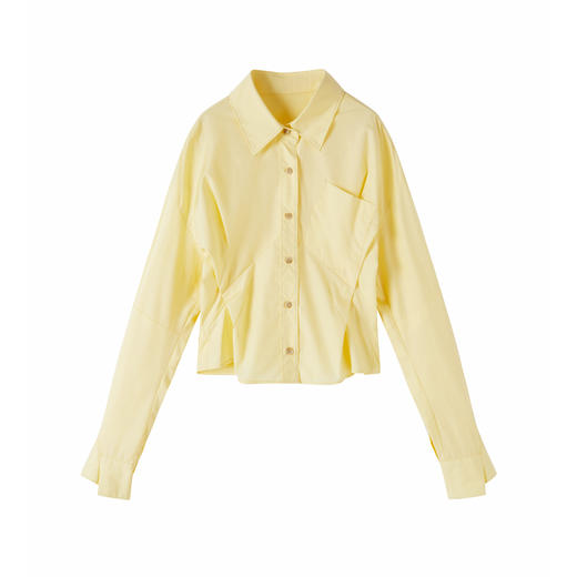 谜底衬衣长袖女2025秋季新品通勤立裁腰线花苞优雅衬衫253MC1040 商品图4