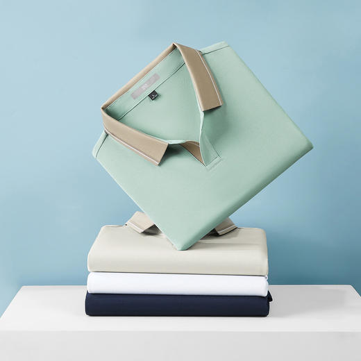 【含桑蚕丝&7A抑菌&凉感】圣得西男士短袖POLO衫夏季新款撞色T恤 商品图5